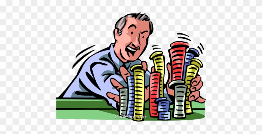 Poker And Poker Chips Royalty Free Vector Clip Art - Poker Chips Clip Art #962524