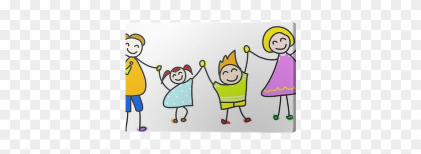 Happy Family Hand Drawn Cartoon Canvas Print • Pixers® - Clip Art Happy Family #964269