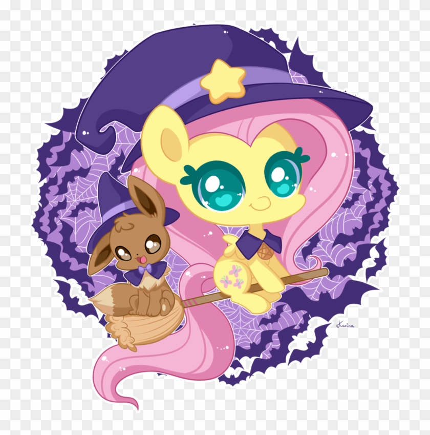 Fluttershy N Eevee Halloween By Exceru-karina - Eevee Halloween #966460