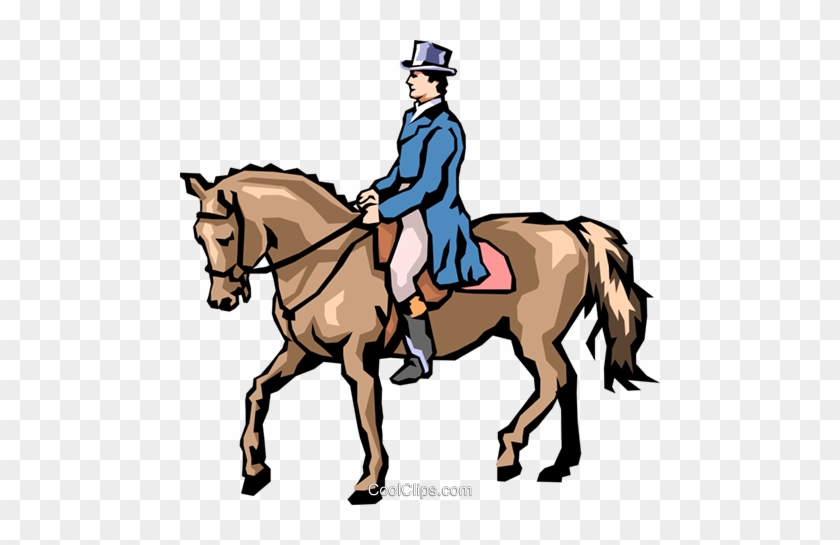 Man On Horseback Royalty Free Vector Clip Art Illustration - Soldier On A Horse Clipart #967476