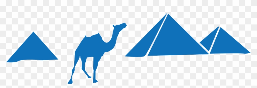Pyramids Camel Blue Silhouette Transparent Image - Pyramids Of Giza Vector #968024