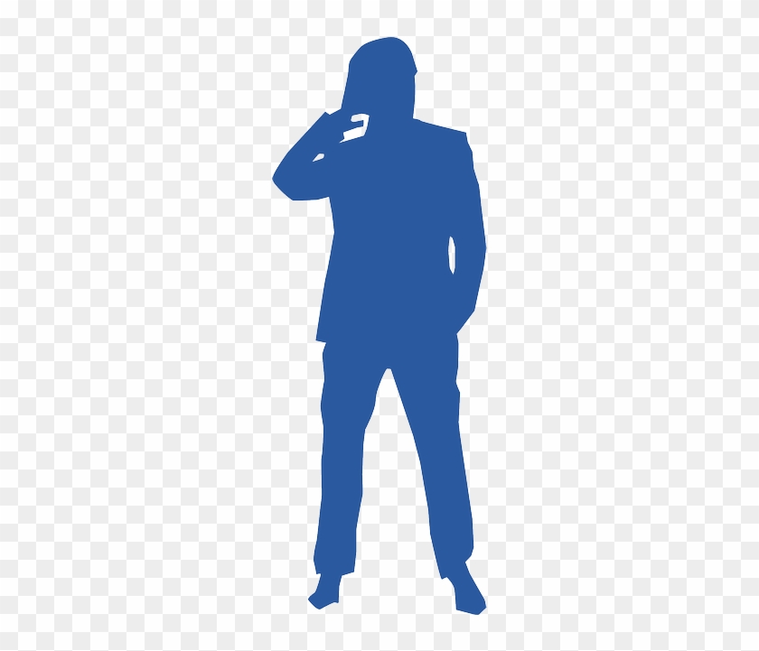Man, Suit, Thinking, Silhouette, Blue - Man Silhouette #968207