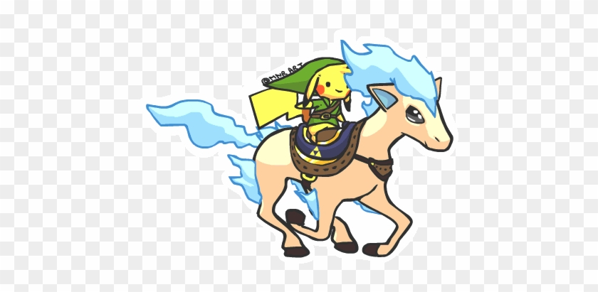Link And Shiny Eponyta By Mnrart - Pokemon Link Gif #968857