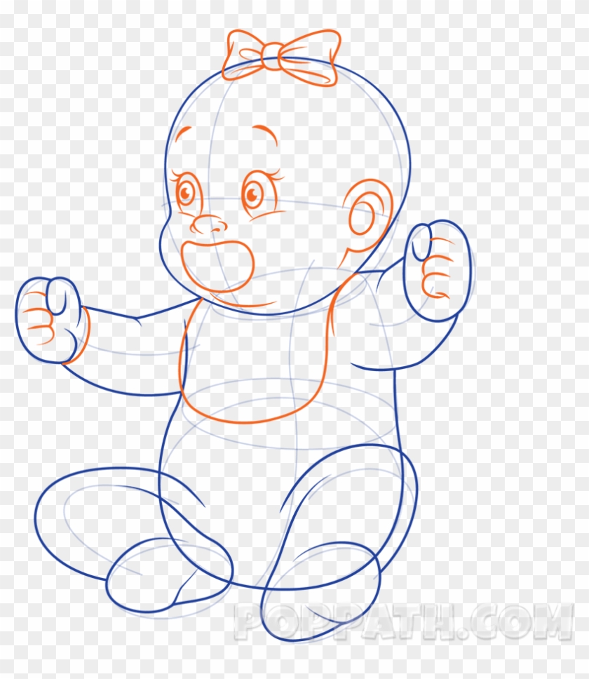 How To Draw A Baby With A Pacifier Pop Path - Cartoon #969142