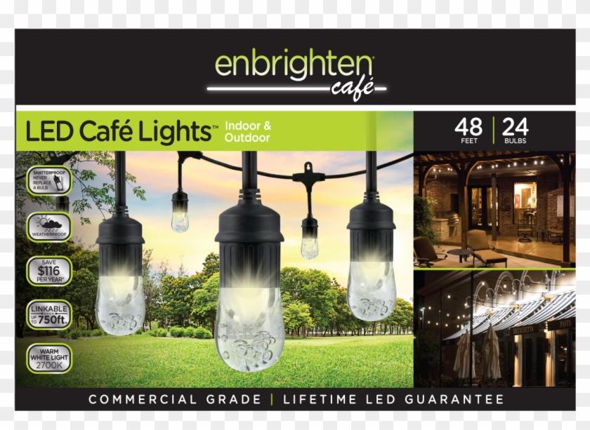 Jasco 18-bulb 36 Ft. Black Integrated Led Cafe String #969879