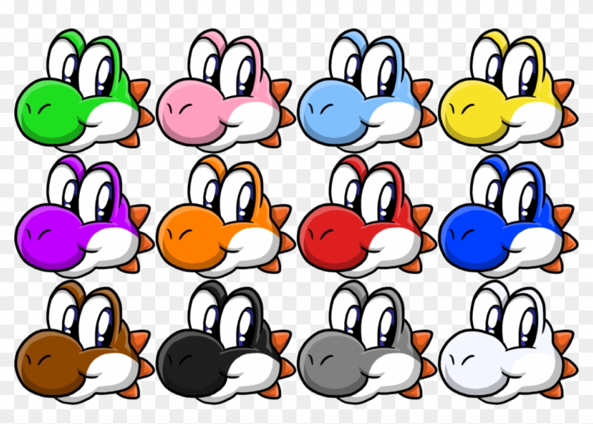 Yoshi Headshots By Heartinarosebud - Cartoon #971616