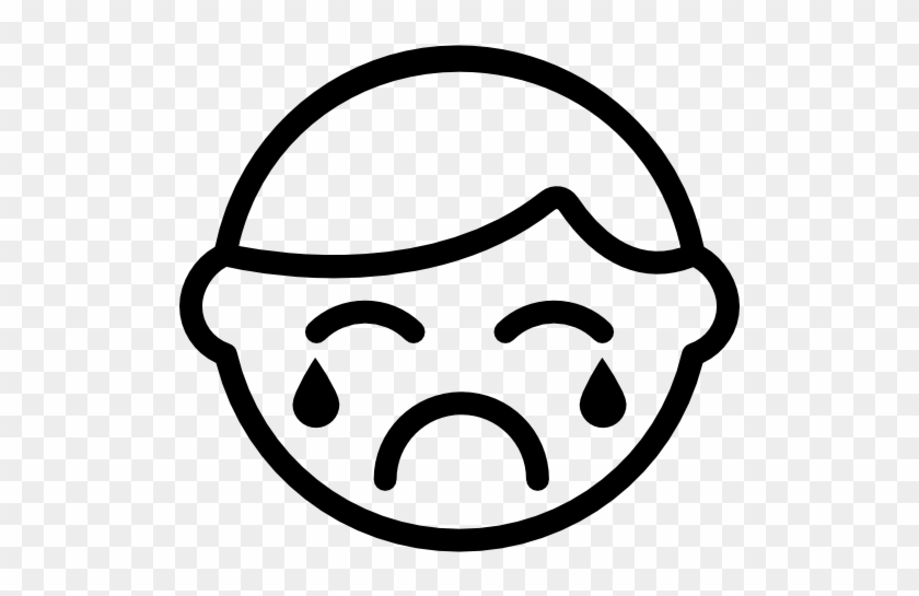 Cry, Interface, Weep, Emoticon, Gestures, Sad, Crying, - Tear Clipart Black And White #971723