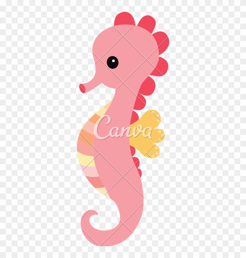 Cute Cartoon Seahorse Animal - Drawing #971914