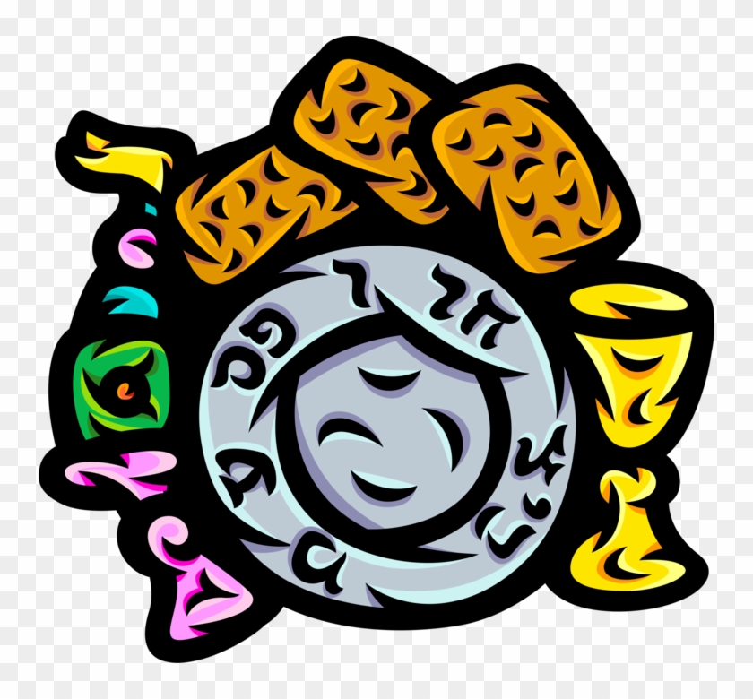 Vector Illustration Of Hebrew Jewish Holiday Celebration - Vector Illustration Of Hebrew Jewish Holiday Celebration #972834
