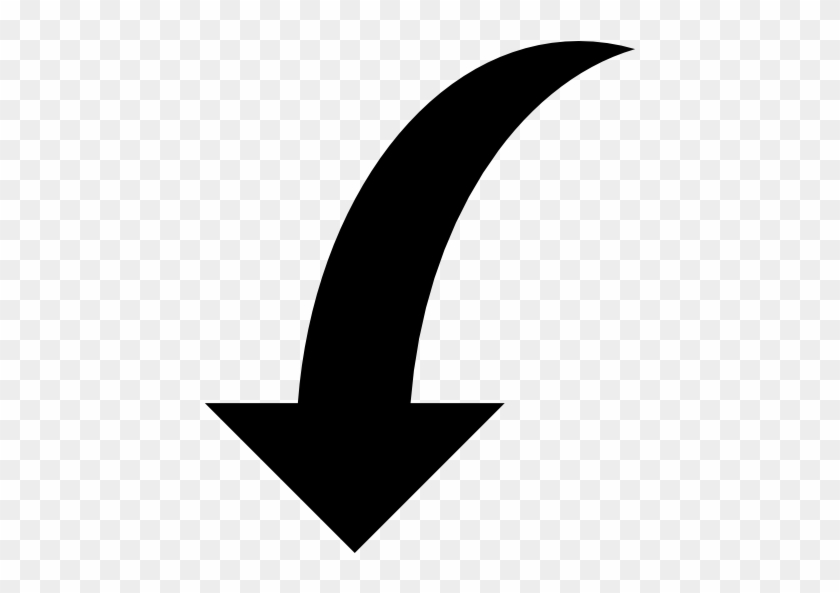 Down Curved Arrow Free Icon - Curved Arrow Vector Free #972924