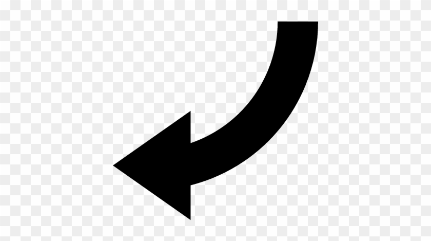 Left Down Arrow Curve Vector - Left Down Arrow Curve #972974