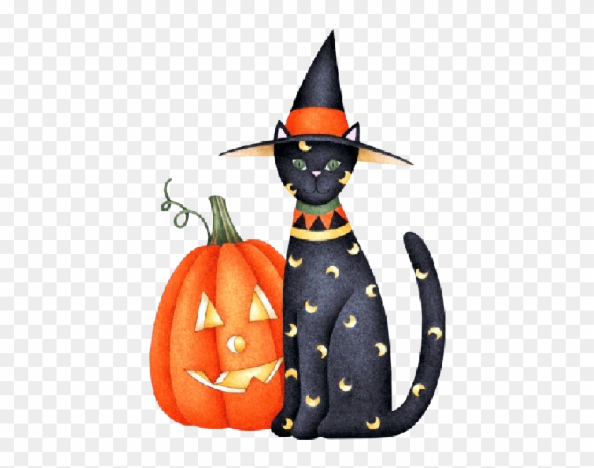 Cat With Pumpkin Cartoon Halloween Images - Gifs Animés Chat Halloween #973031