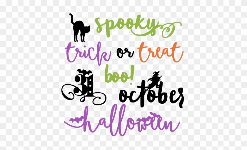 Halloween Words Set Svg Scrapbook Cut File Cute Clipart - Free Clipart Halloween Words #973455