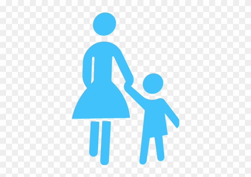 Caribbean Blue Mother And Child Icon - Mother Child Icon Png #975054