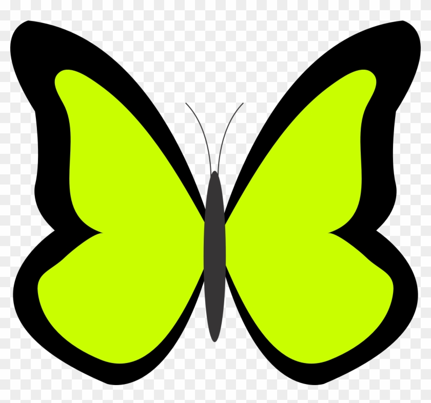 Lime Green Flower Clip Art - Butterfly Clip Art Green #976395