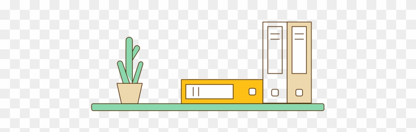 Wall Bookshelf With Cactus Icon Transparent Png - Cactus #977010