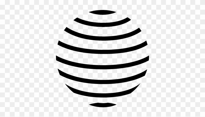 Earth Globe With Parallel Horizontal Lines Pattern - Icon #977428