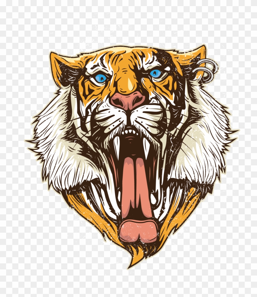 Tiger T-shirt Drawing Illustration - Cabeça De Tigre Png #978239