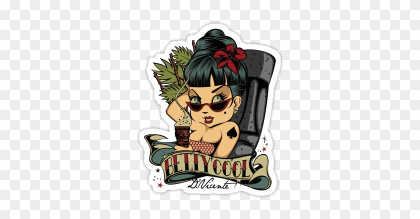 Sticker David Vicente Betty Cool Tiki Autocollant Hawai #978308