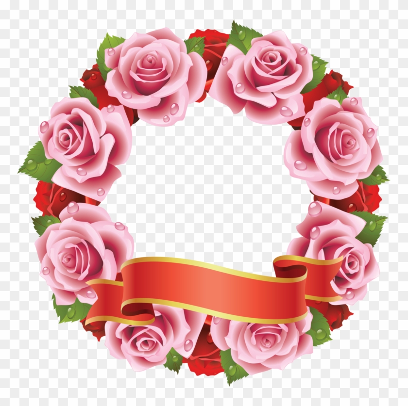 Pink Roses Frames - 5d Diy Diamond Painting Cross Stitch Pink Rose Diamond #978424