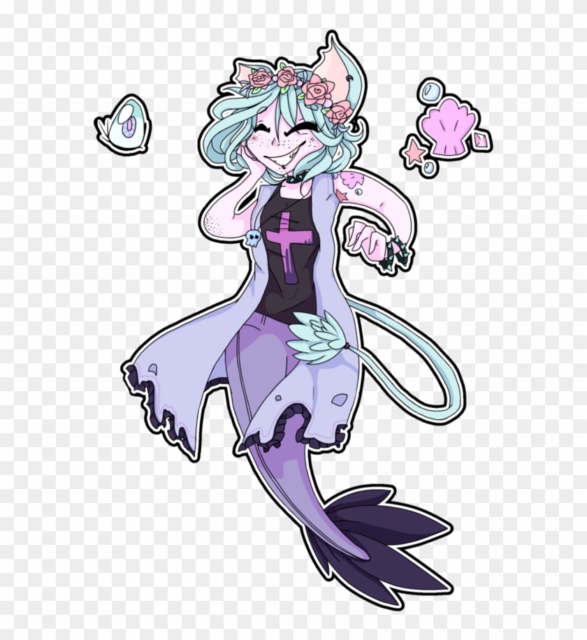 Pastel Goth Kemonomimi Mermaid By Castformgrass - Fan Art #978691