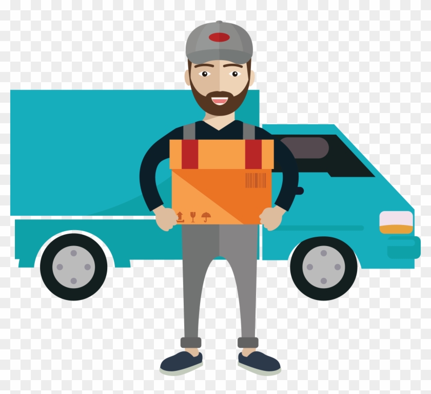 Delivery Courier Royalty Free Illustration - Indian Truck Driver Cartoon #979174