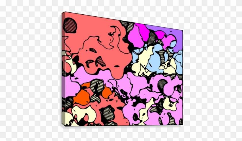 Psychedelic Drawing And Painting Abstract In Red Pink - Cartoon #979858