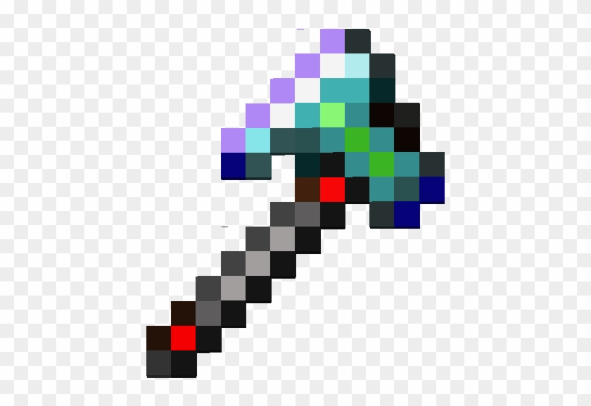 Minecraft Pickaxe Diamond Clip Art - Minecraft Axe #981271