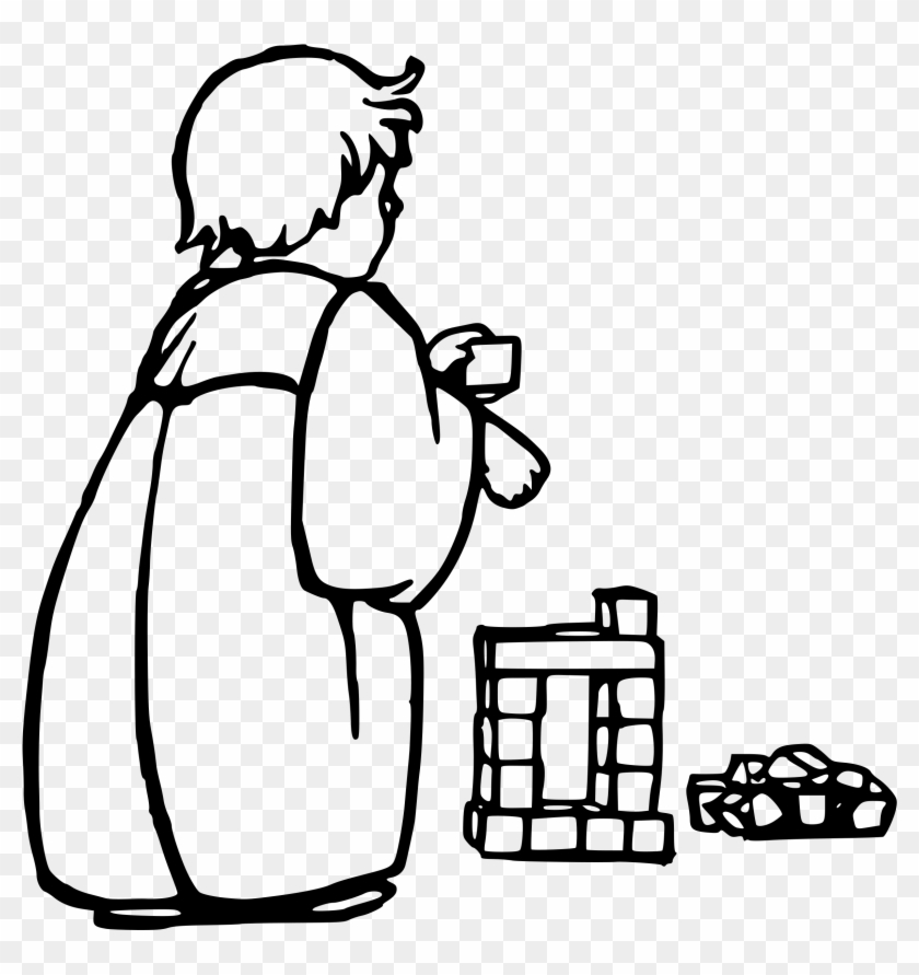 Child Playing - Child Playing With Blocks Drawing #982002