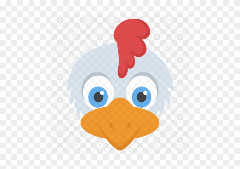 Chicken Head Icon - Cartoon Poultry Face #983243