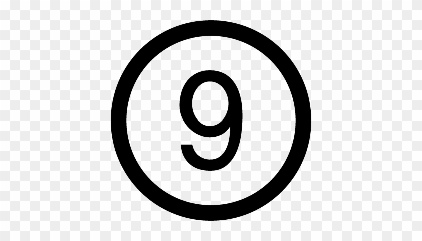 Number Nine In A Circle Vector - Portrait Of A Man #983349