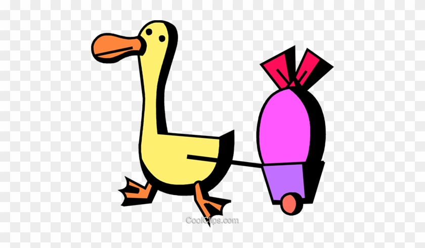 Duck Pulling An Easter Egg In A Wagon Royalty Free - Duck Pulling An Easter Egg In A Wagon Royalty Free #983787