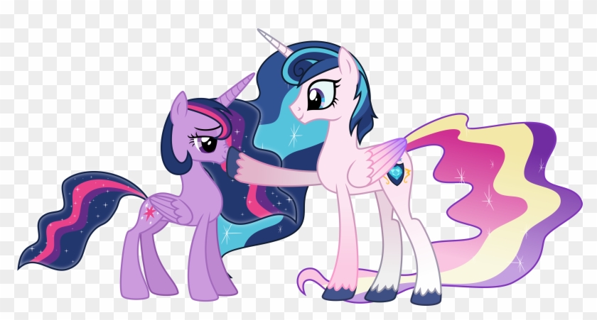 Princess Cadence And Shining Armor Kiss For Kids - Twilight And Celestia Fusion #984411