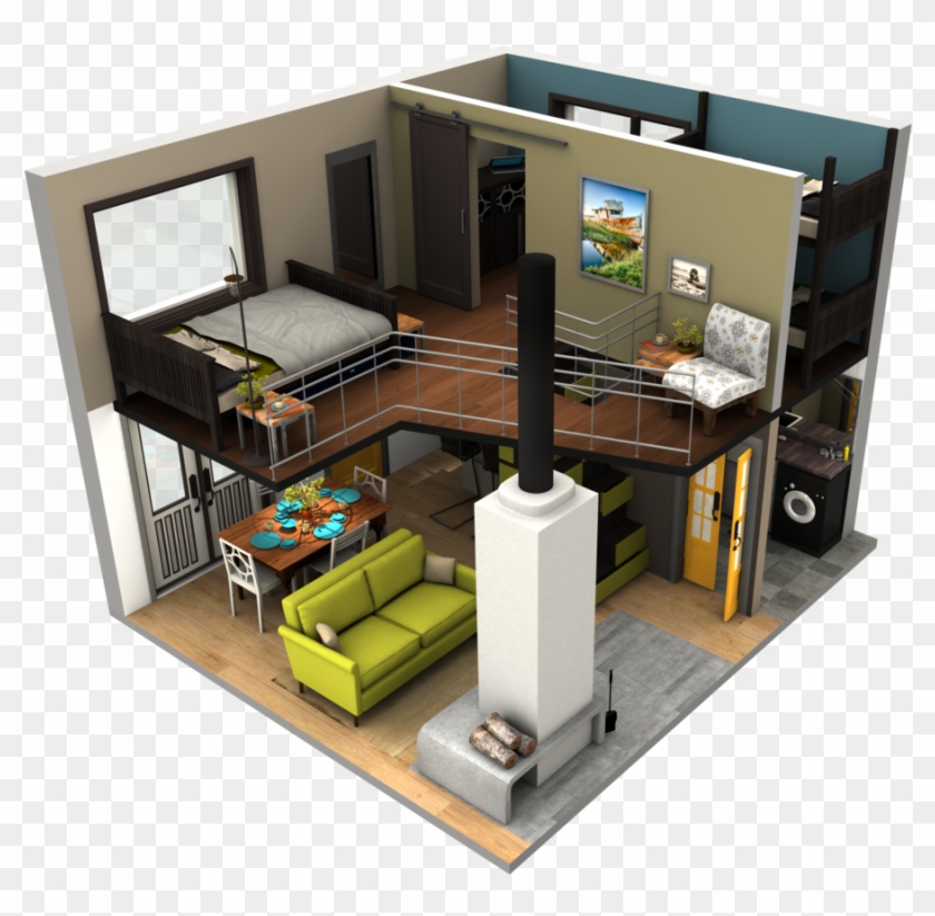 Neoteric Design Inspiration 2 3d Small House Plans - Neoteric Design Inspiration 2 3d Small House Plans #985112