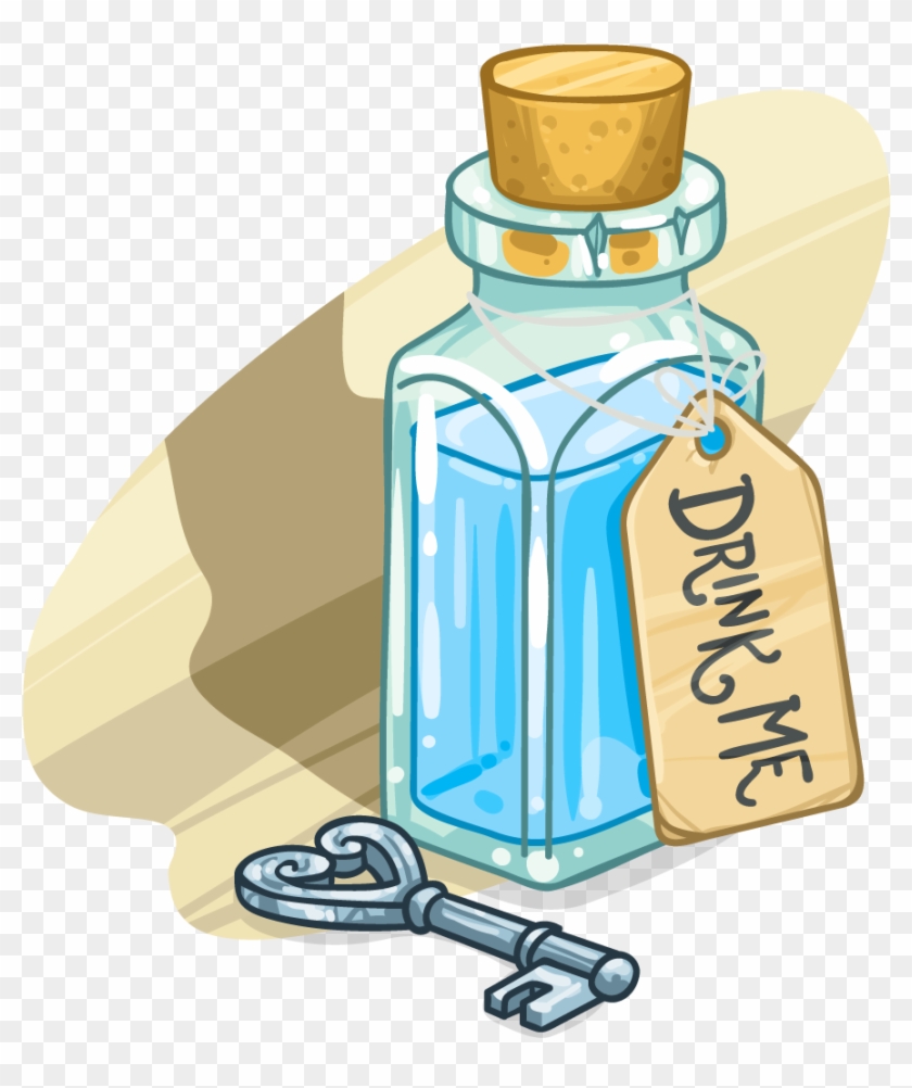Bottle Clipart Drink Me Pencil And In Color Bottle - Alice In Wonderland Drink Me Bottle Drawing #985919