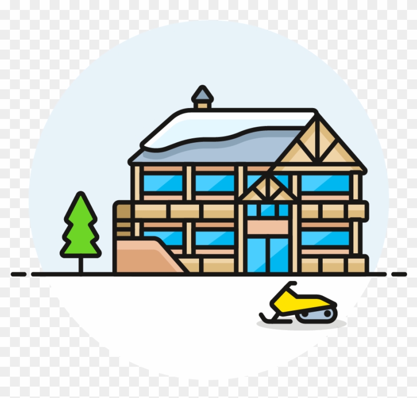 09 Ski House - Cartoon #986227