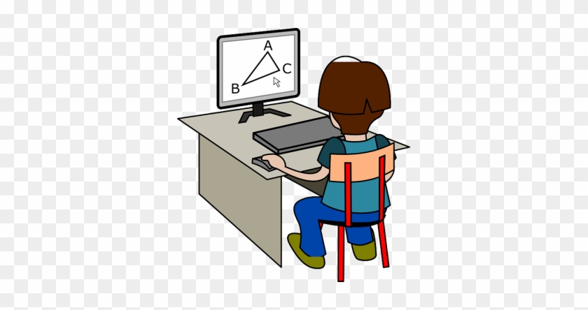 Technology Clipart Computer Study Pencil And In Color - Solving Sums On Computer #987477