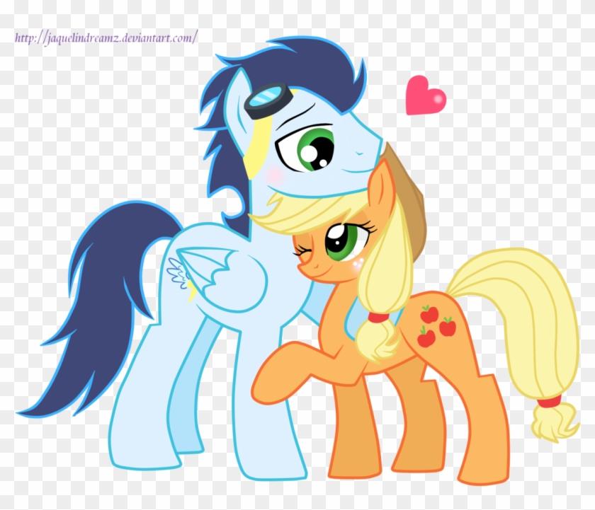 Jaquelindreamz, Blushing, Female, Heart, Male, Safe, - Mlp Applejack And Soarin #987982