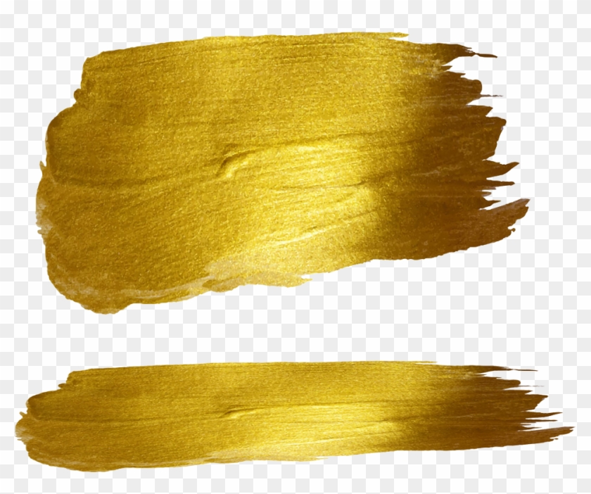 Ink Brush Illustration - Brush Stroke Gold Png #988774