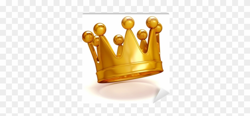 3d Golden Crown On White Background Wall Mural • Pixers® - Corona Sin Fondo Blanco #988827