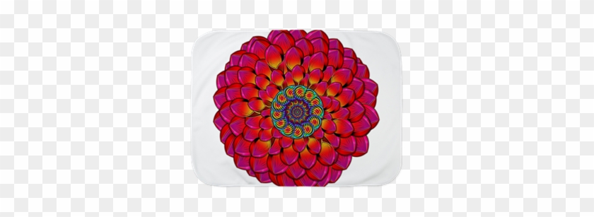 Dahlia Flower Endless Eye Abstract Baby Blanket - Stained Glass #989696