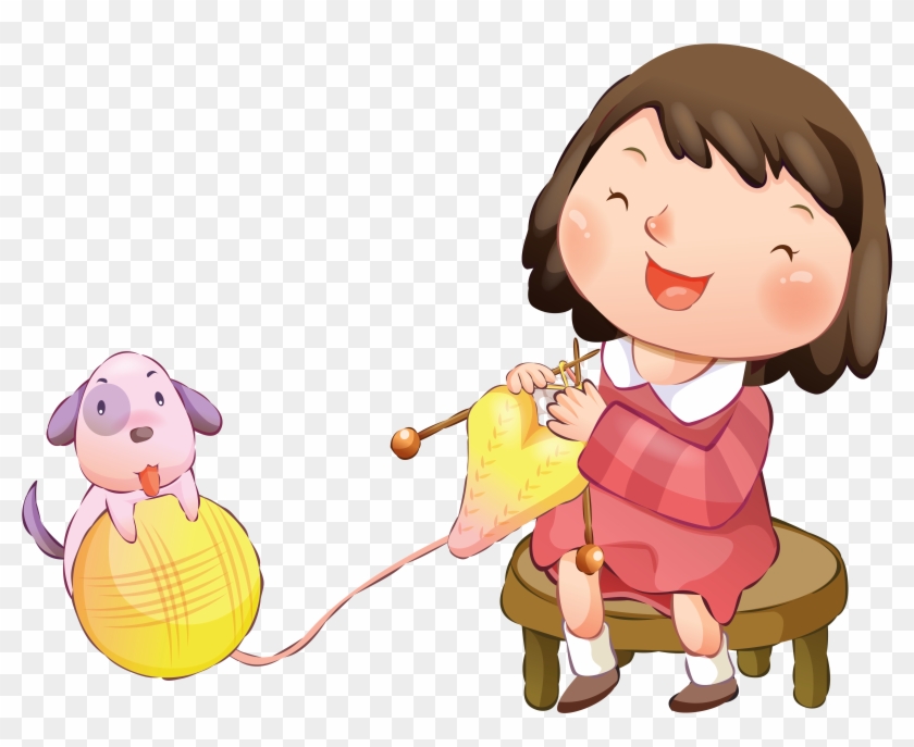 Картинка В Png - Niña Tejiendo Animado #990818