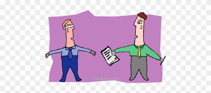 Contract Signing While Blindfolded Royalty Free Vector - Cartoon #993692