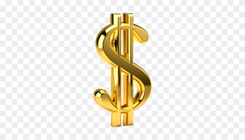 Shiny Golden Dollar - Gold Dollar Symbol Png #994150