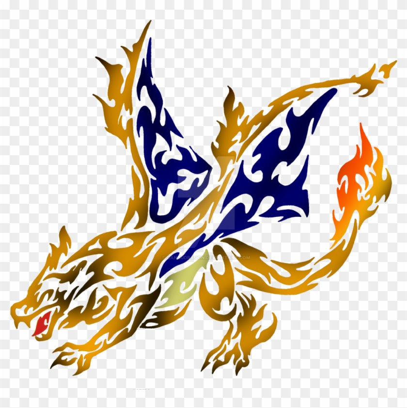 Tribal Flaming Charizard By Dansudragon Tribal Flaming - Charizard Art Deco Tattoo #994421
