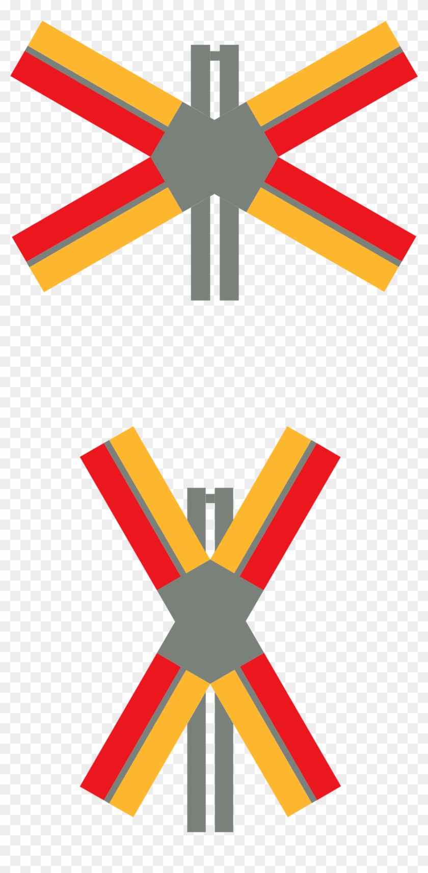 Free Vector Train Crossing Signals Clip Art - Train Crossing Signals #174916