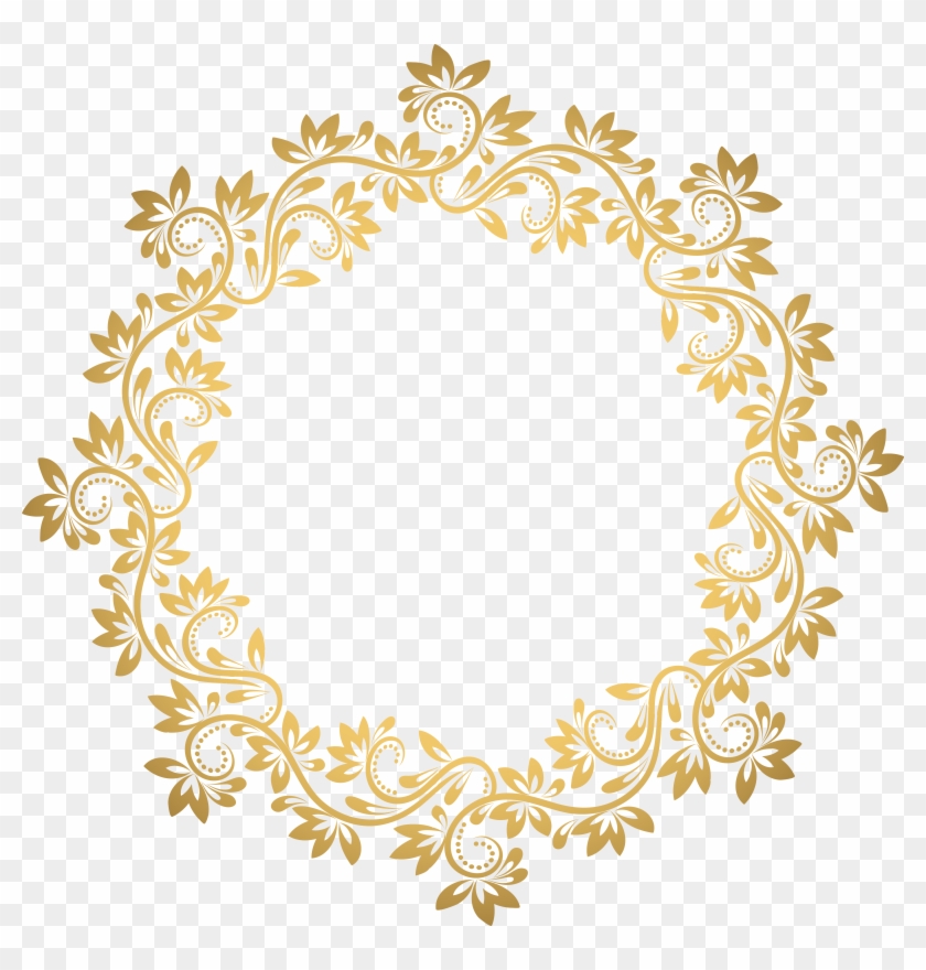 Gold Deco Round Border Png Transparent Clip Art - Gold Deco Round Border Png Transparent Clip Art #175002
