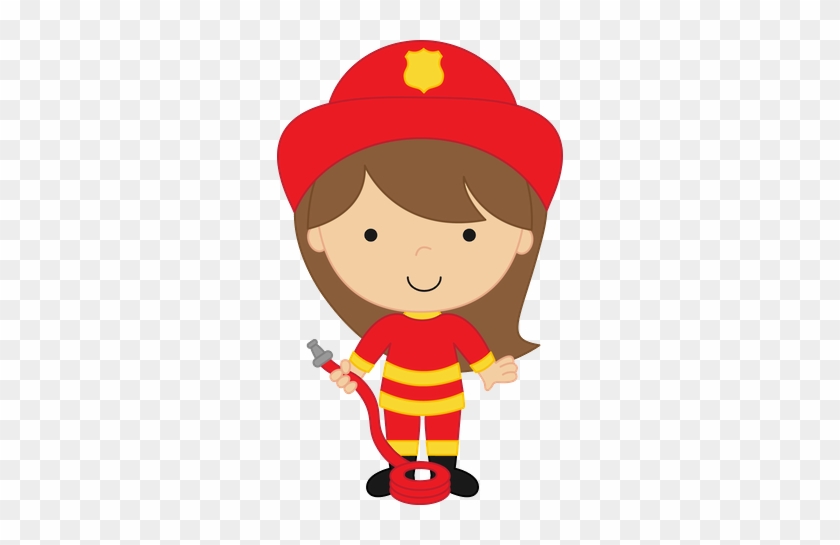 Profissões - Minus - Firefighter Girl Cartoon #175041