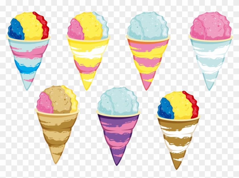 Ice Cream Cone Snow Cone Shaved Ice - Snow Cone Vector #175324