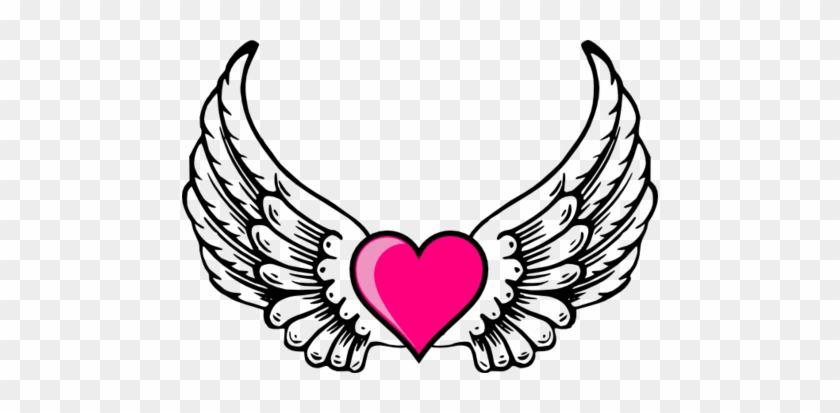 Female Angels With Wings Angel Halo Clip Art - Draw A Heart With Wings #175820